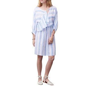 Antik Batik Serifos ruffled striped gauzy cotton dress Sz S excellent condition